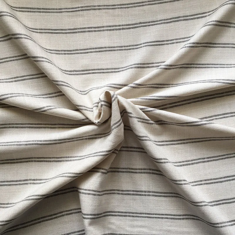 Viskose Feiner Streifen - creme & schiefer