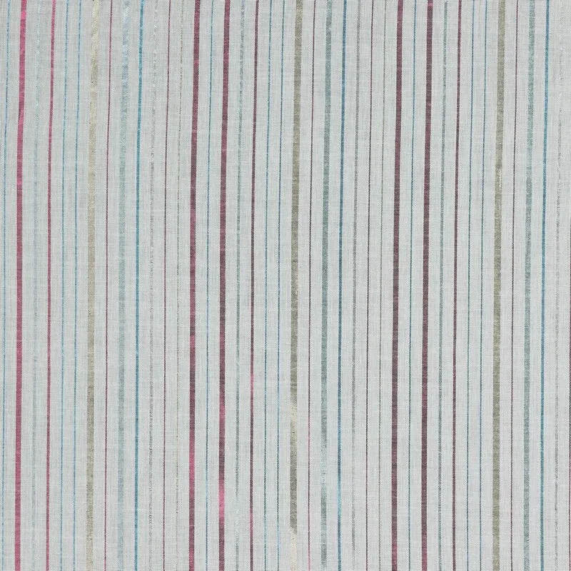 White coloured stripped cotton lurex dress t shirt fabric M1808