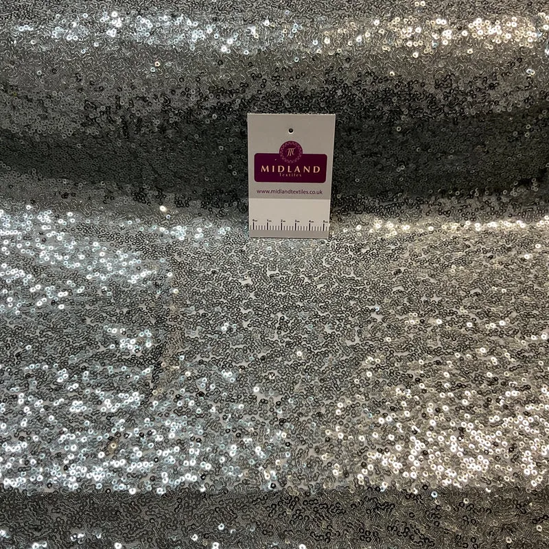 SENSATIONAL 3MM SEW ON ALL OVER SEQUINS ON NET FABRIC 50" WIDE DRESS FABRIC M1797 MTEX