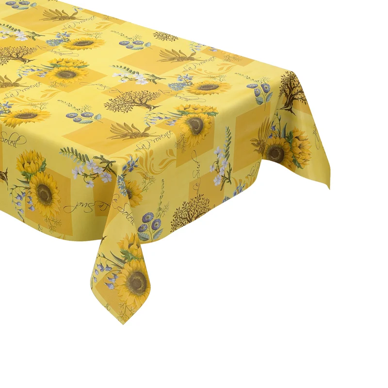 Wachstuch Tischdecke geprägt DT52 gelb Sonnenblumen Provence eckig rund oval