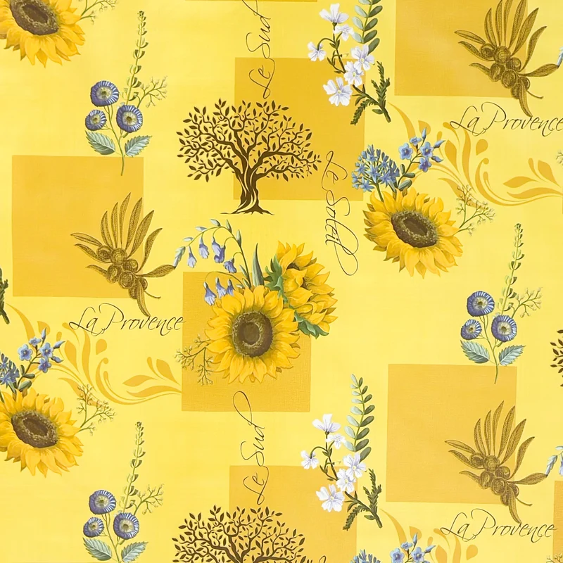 Wachstuch Tischdecke geprägt DT52 gelb Sonnenblumen Provence eckig rund oval