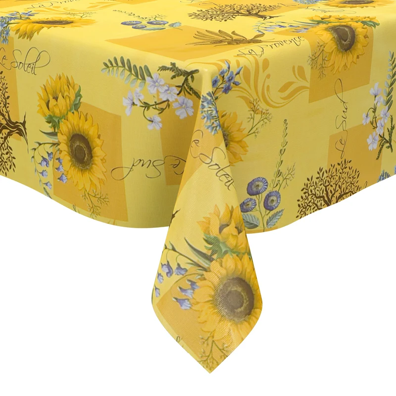Wachstuch Tischdecke geprägt DT52 gelb Sonnenblumen Provence eckig rund oval
