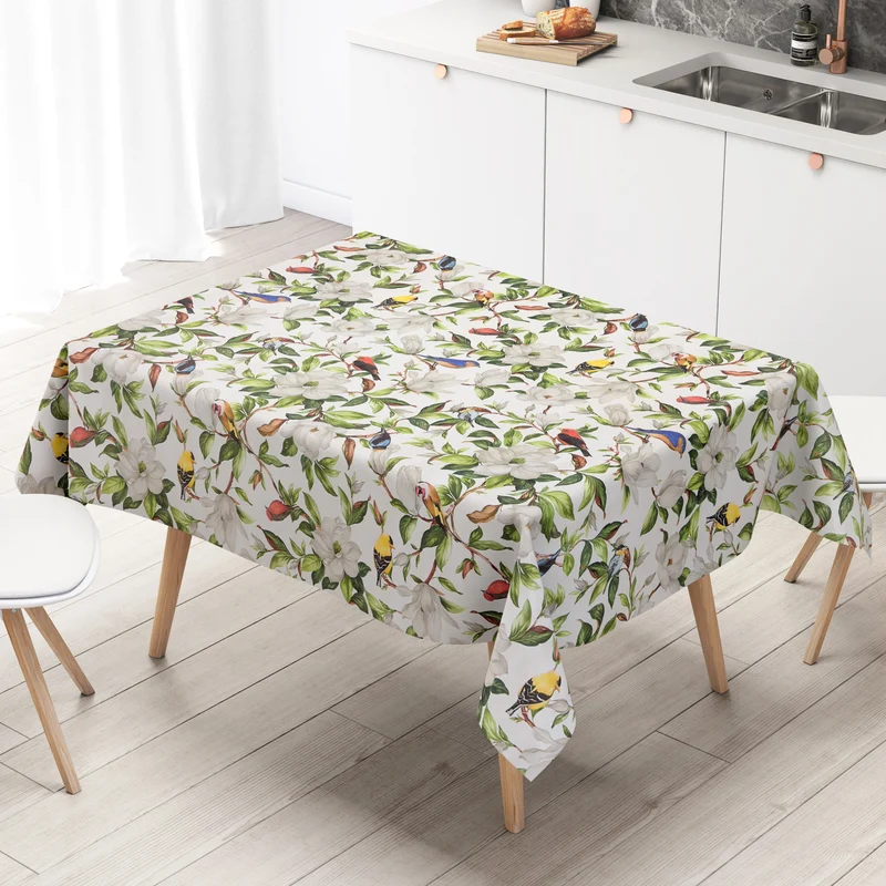 Wachstuch Tischdecke geprägt F860 Vögel Blaumeise Eisvogel Blüten eckig rund oval