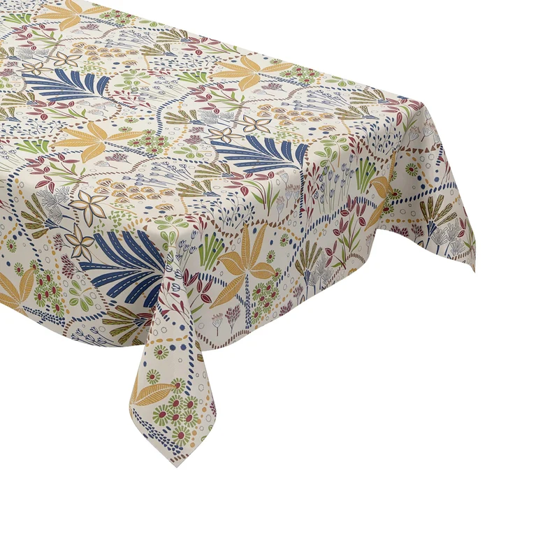 Wachstuch Tischdecke geprägt EG20 bunte Blumenvielfalt eckig rund oval