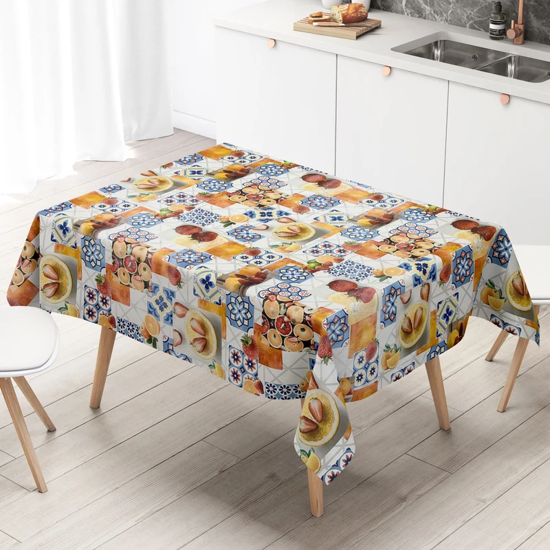 Wachstuch Rolle SONDERPOSTEN Früchte Fliesen B6002-01 Rollenware