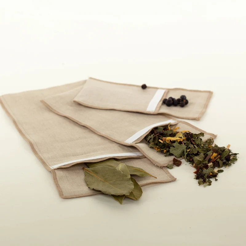 Mehrweg-Teefilter & Gewürzbeutel aus Bioleinen