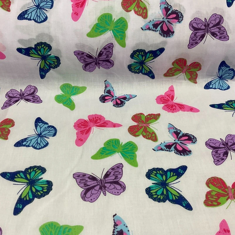 Butterflies Butterfly Insect Children's Poly cotton printed fabric 110cm M1703