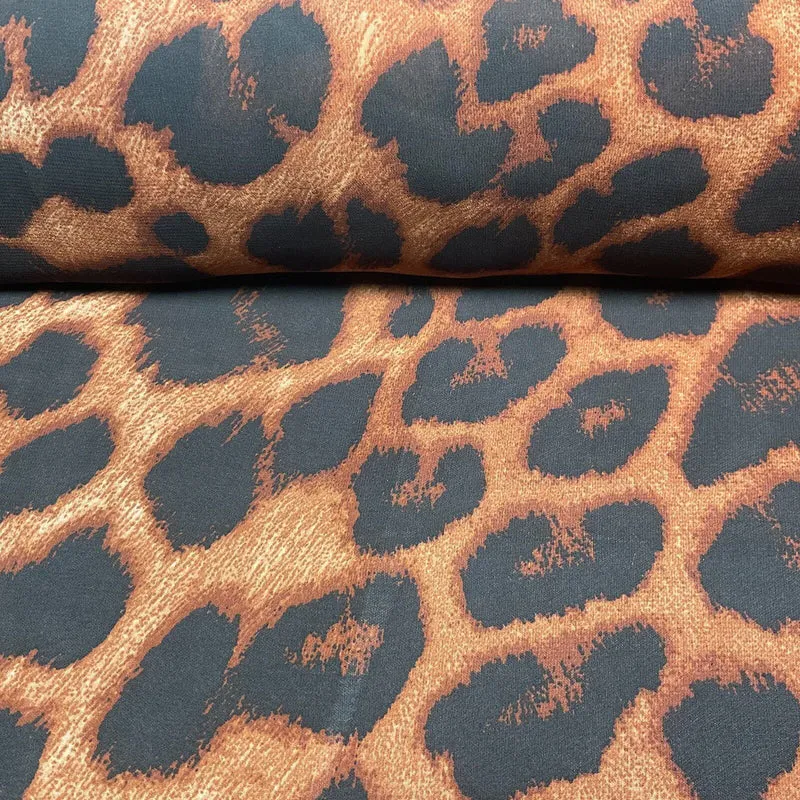 Animal Print printed chiffon leopard brown sewing scarf fabric M1613