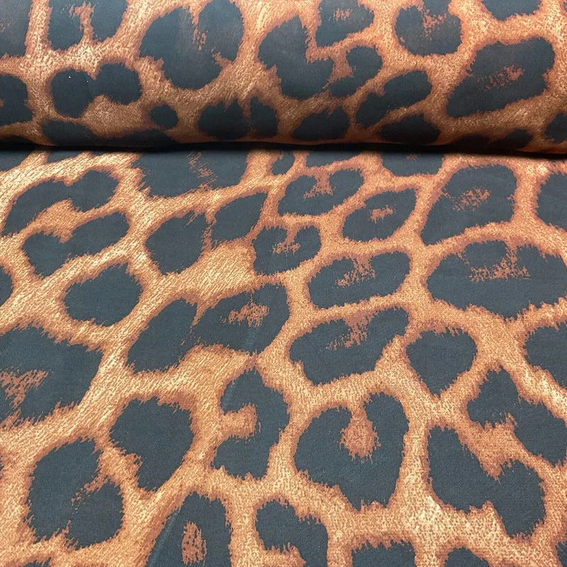 Animal Print printed chiffon leopard brown sewing scarf fabric M1613