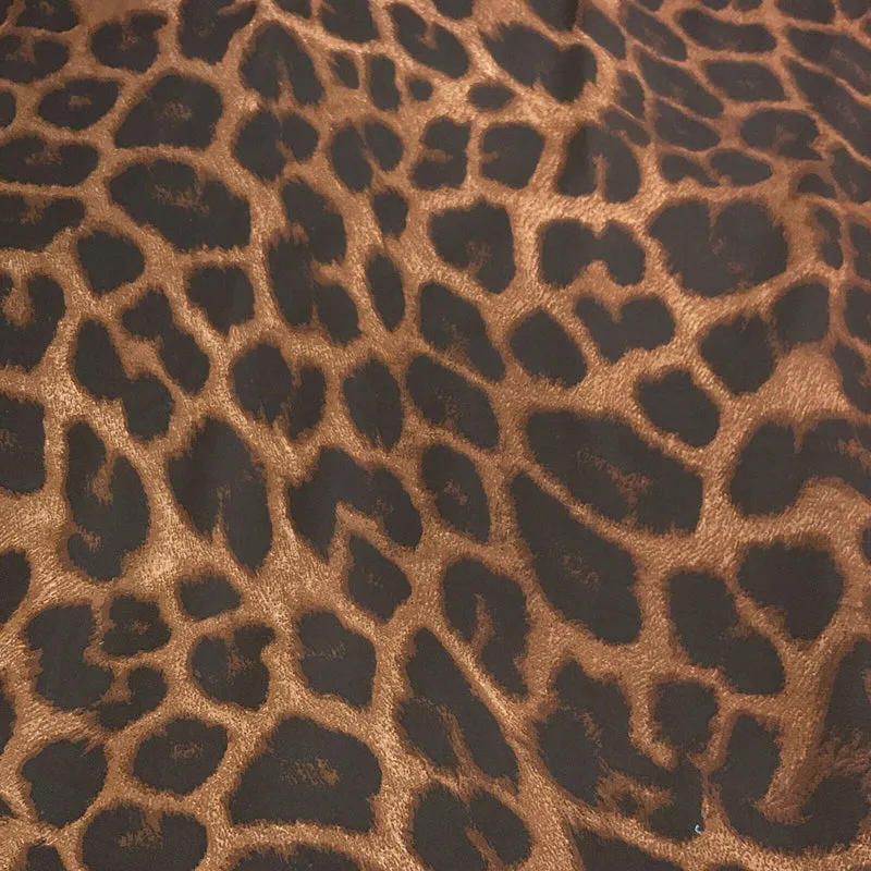 Animal Print printed chiffon leopard brown sewing scarf fabric M1613