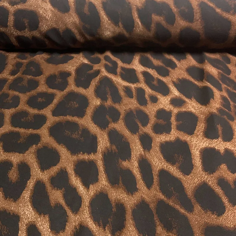 Animal Print printed chiffon leopard brown sewing scarf fabric M1613