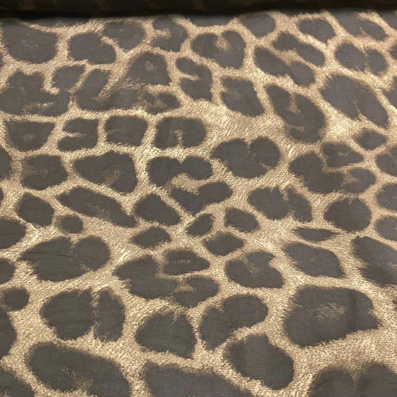 Animal Print printed chiffon leopard brown sewing scarf fabric M1613