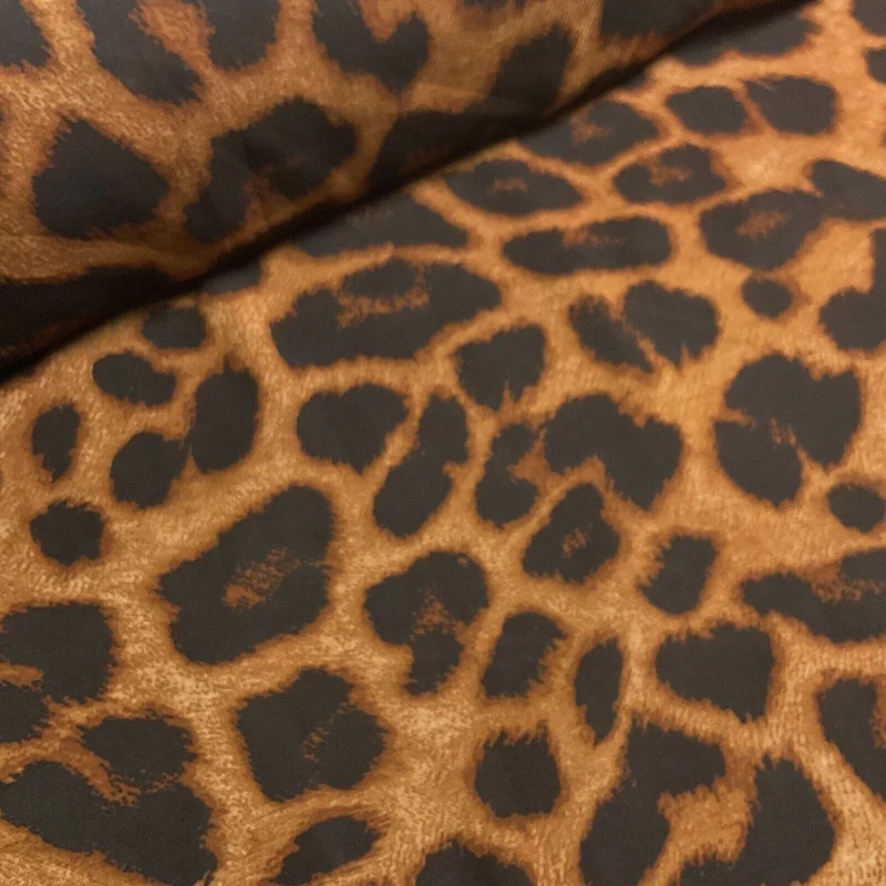 Animal Print printed chiffon leopard brown sewing scarf fabric M1613