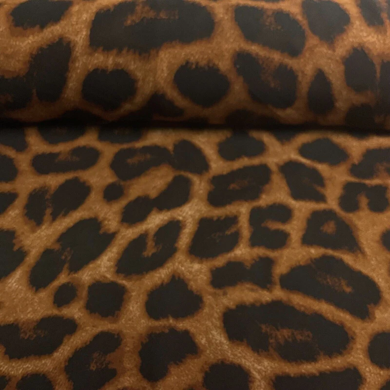 Animal Print printed chiffon leopard brown sewing scarf fabric M1613
