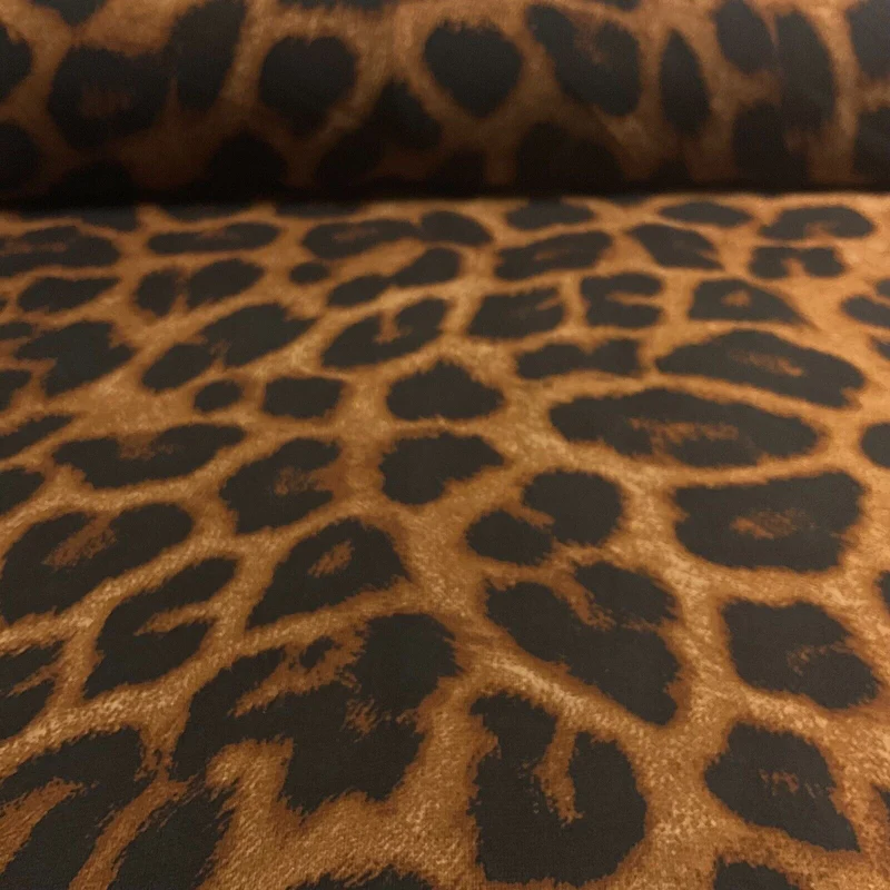 Animal Print printed chiffon leopard brown sewing scarf fabric M1613