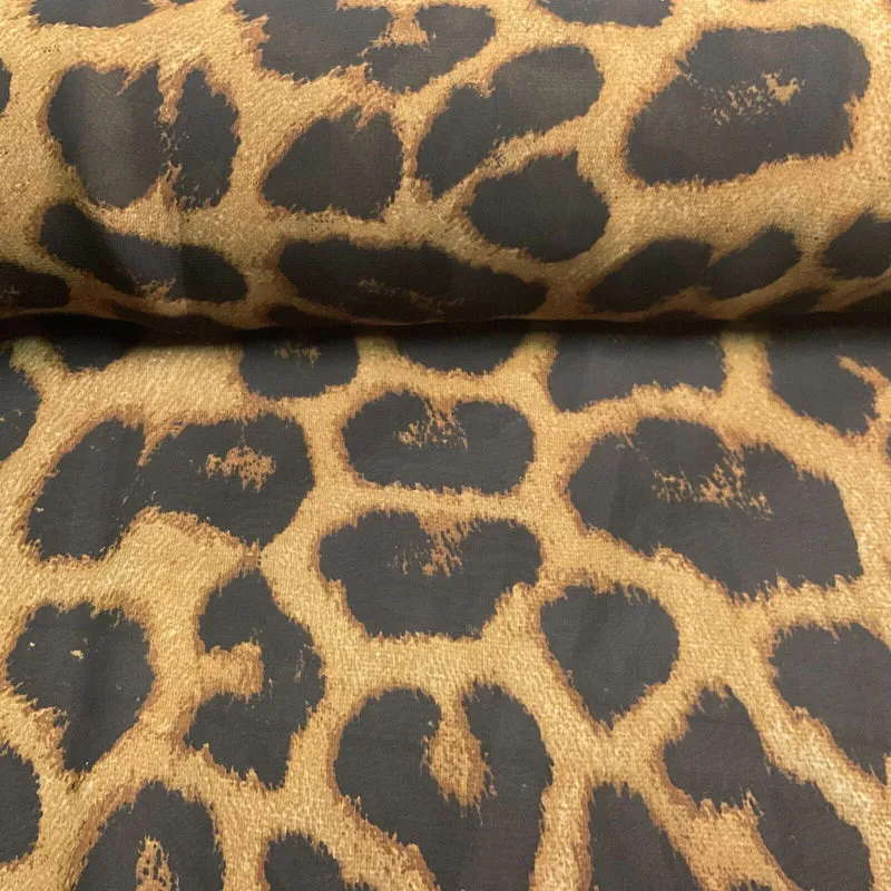 Animal Print printed chiffon leopard brown sewing scarf fabric M1613