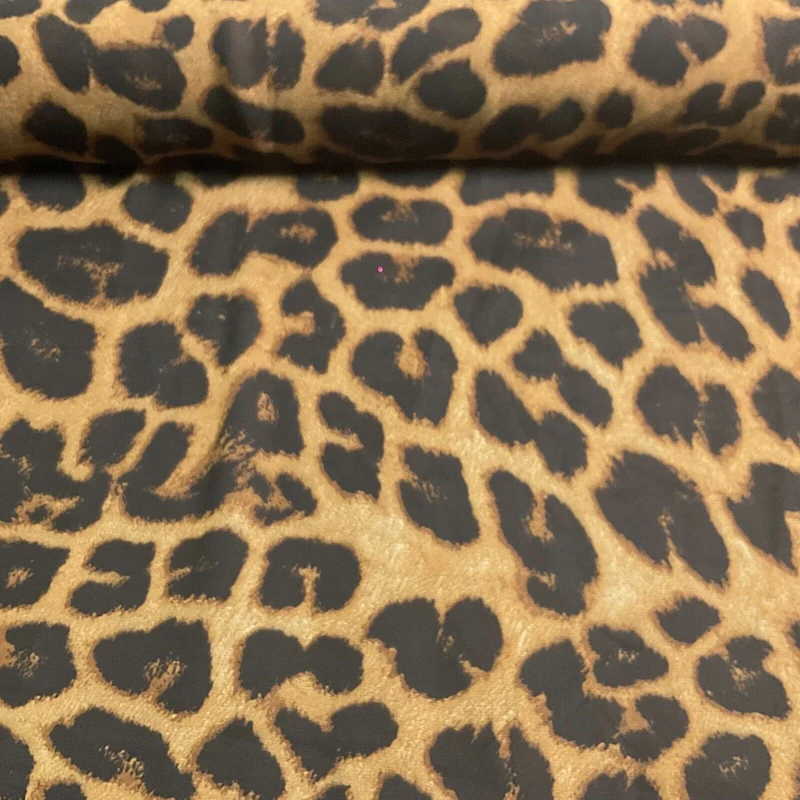 Animal Print printed chiffon leopard brown sewing scarf fabric M1613