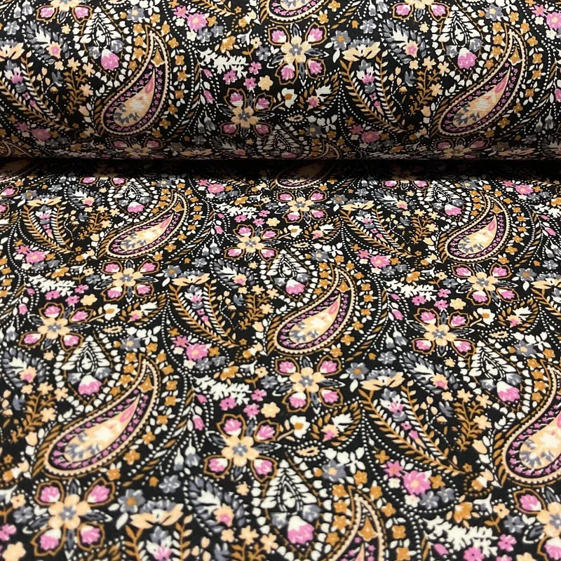 Vintage Paisley 100% cotton Poplin printed dress craft fabric 112cm wide M1744