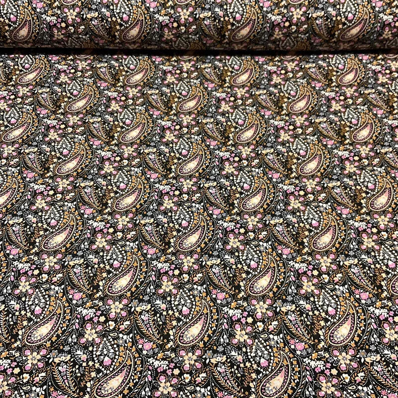 Vintage Paisley 100% cotton Poplin printed dress craft fabric 112cm wide M1744