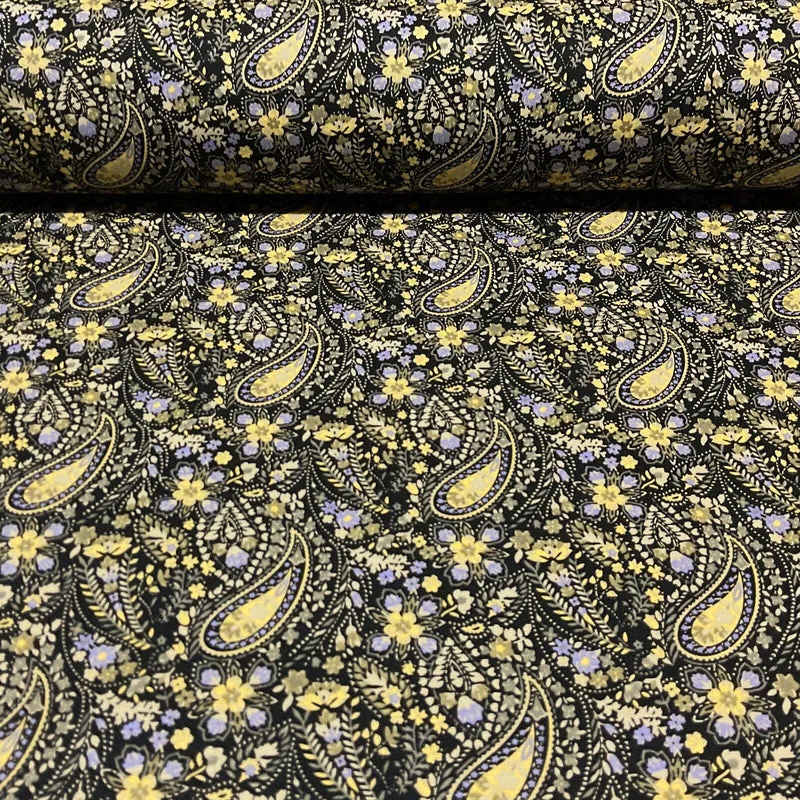 Vintage Paisley 100% cotton Poplin printed dress craft fabric 112cm wide M1744