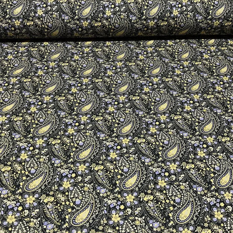 Vintage Paisley 100% cotton Poplin printed dress craft fabric 112cm wide M1744
