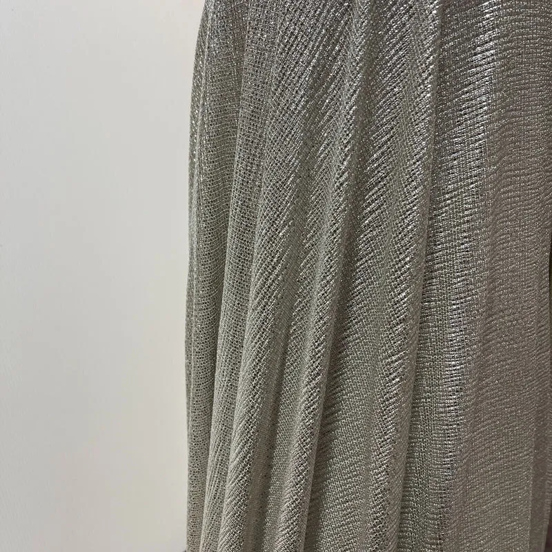 Jersey Foil Silver On Cream One way stretch Hologram Textured dress fabric M1740
