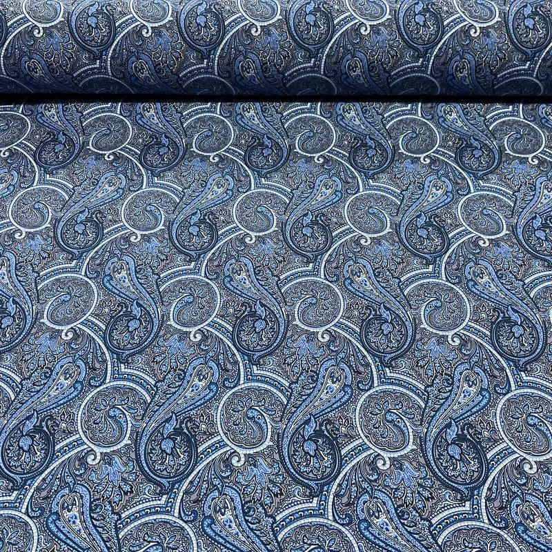 Vintage Paisley 100% cotton poplin printed dress craft fabric 112cm wide M1745