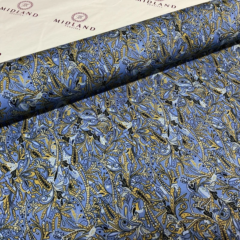 Vintage Paisley Cotton Poplin printed dress craft fabric 112cm wide M1743