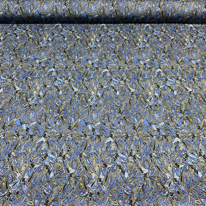 Vintage Paisley Cotton Poplin printed dress craft fabric 112cm wide M1743