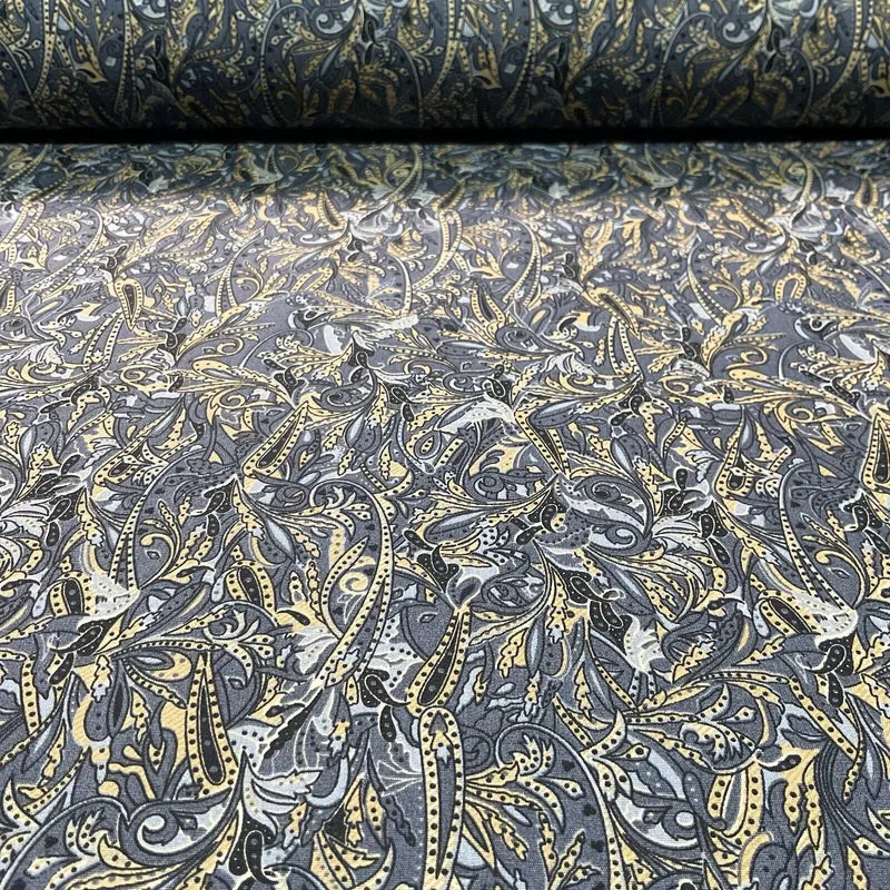 Vintage Paisley Cotton Poplin printed dress craft fabric 112cm wide M1743