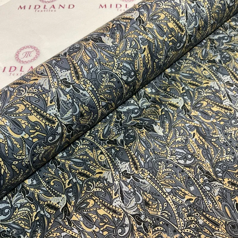 Vintage Paisley Cotton Poplin printed dress craft fabric 112cm wide M1743