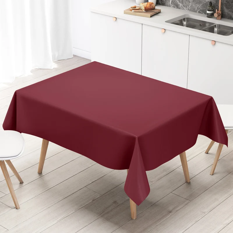 Wachstuch Tischdecke bordeaux weinrot einfarbig unifarben uni209 eckig rund oval