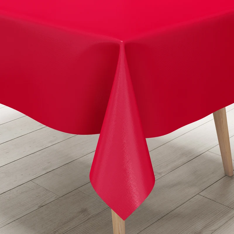 Wachstuch Tischdecke rot einfarbig unifarben uni186 eckig rund oval
