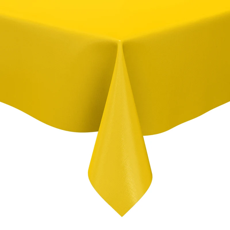 Wachstuch Tischdecke gelb einfarbig unifarben uni109 eckig rund oval