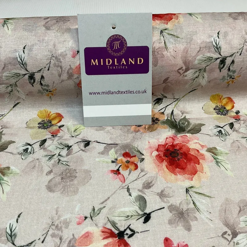 Summer floral lightweight Cotton Lawn dress Fabric Sold per Metre M1831