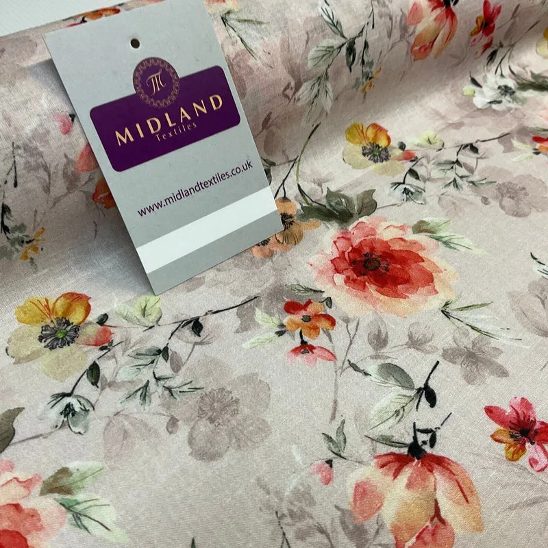 Summer floral lightweight Cotton Lawn dress Fabric Sold per Metre M1831