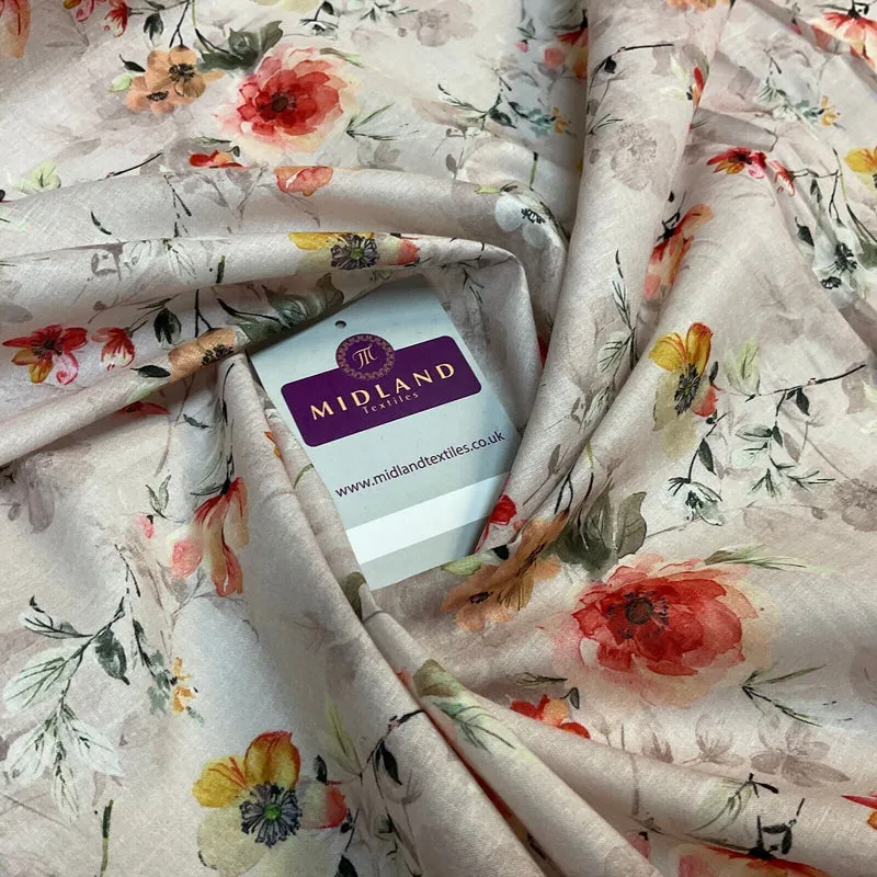 Summer floral lightweight Cotton Lawn dress Fabric Sold per Metre M1831