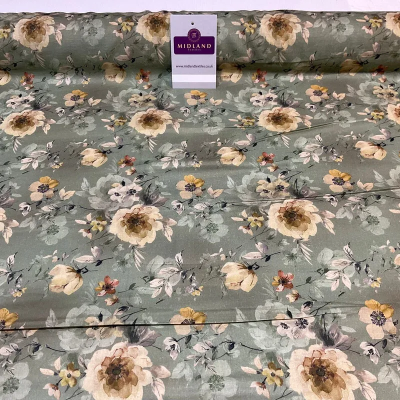 Summer floral lightweight Cotton Lawn dress Fabric Sold per Metre M1831