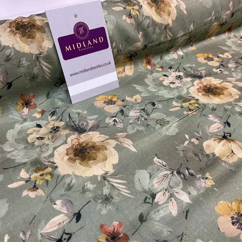 Summer floral lightweight Cotton Lawn dress Fabric Sold per Metre M1831