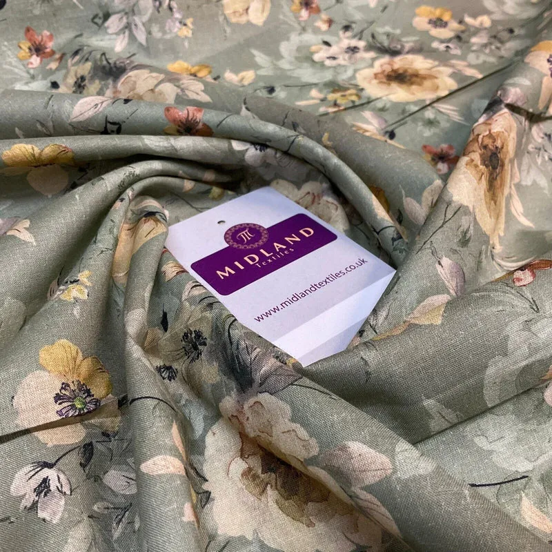 Summer floral lightweight Cotton Lawn dress Fabric Sold per Metre M1831