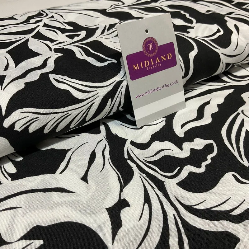 Leaf printed Viscose abstract summer dress Fabric Sold per Metre M1821
