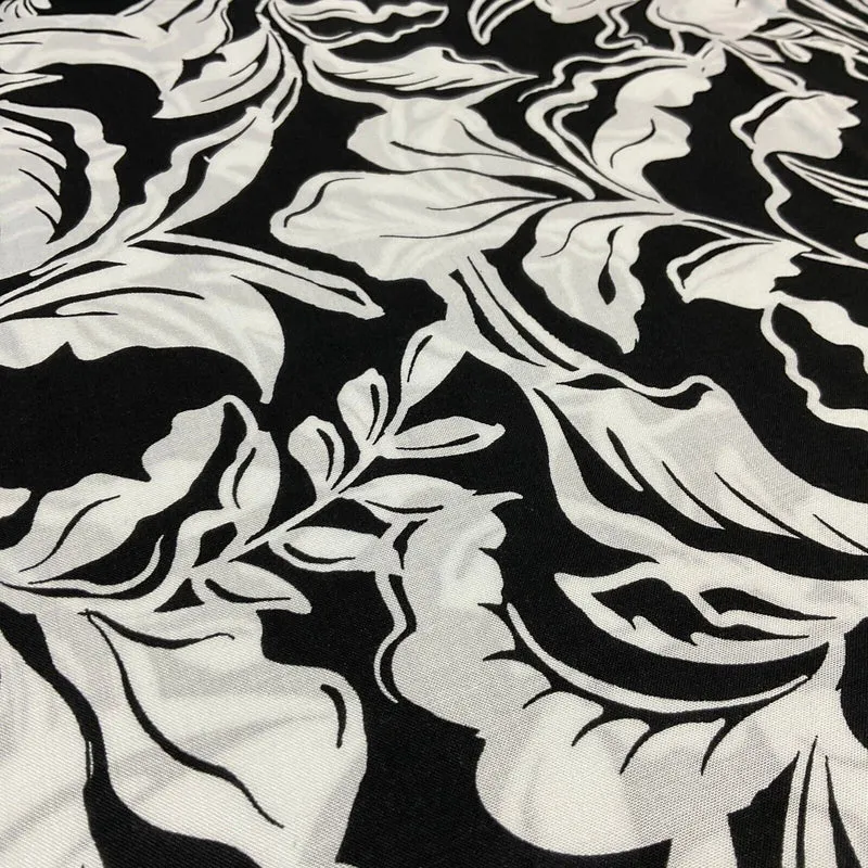 Leaf printed Viscose abstract summer dress Fabric Sold per Metre M1821