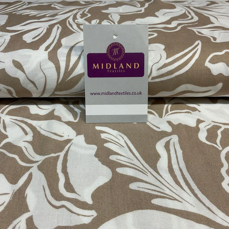 Leaf printed Viscose abstract summer dress Fabric Sold per Metre M1821
