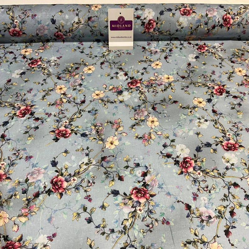 Summer floral lightweight Cotton Lawn dress Fabric Sold per Metre M1828