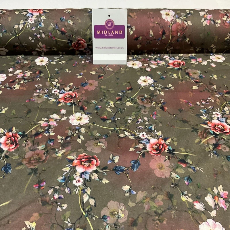 Summer floral lightweight Cotton Lawn dress Fabric Sold per Metre M1828