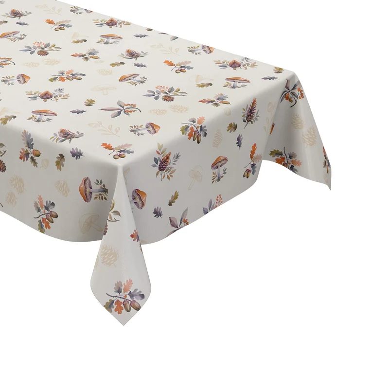 Wachstuch Tischdecke ET60 Herbst Autumn Pilze Eicheln Laub eckig rund oval