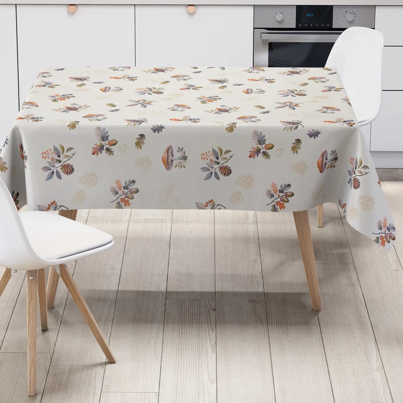 Wachstuch Tischdecke ET60 Herbst Autumn Pilze Eicheln Laub eckig rund oval