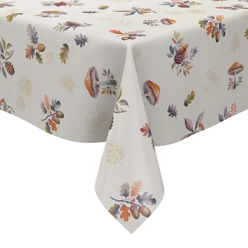 Wachstuch Tischdecke ET60 Herbst Autumn Pilze Eicheln Laub eckig rund oval
