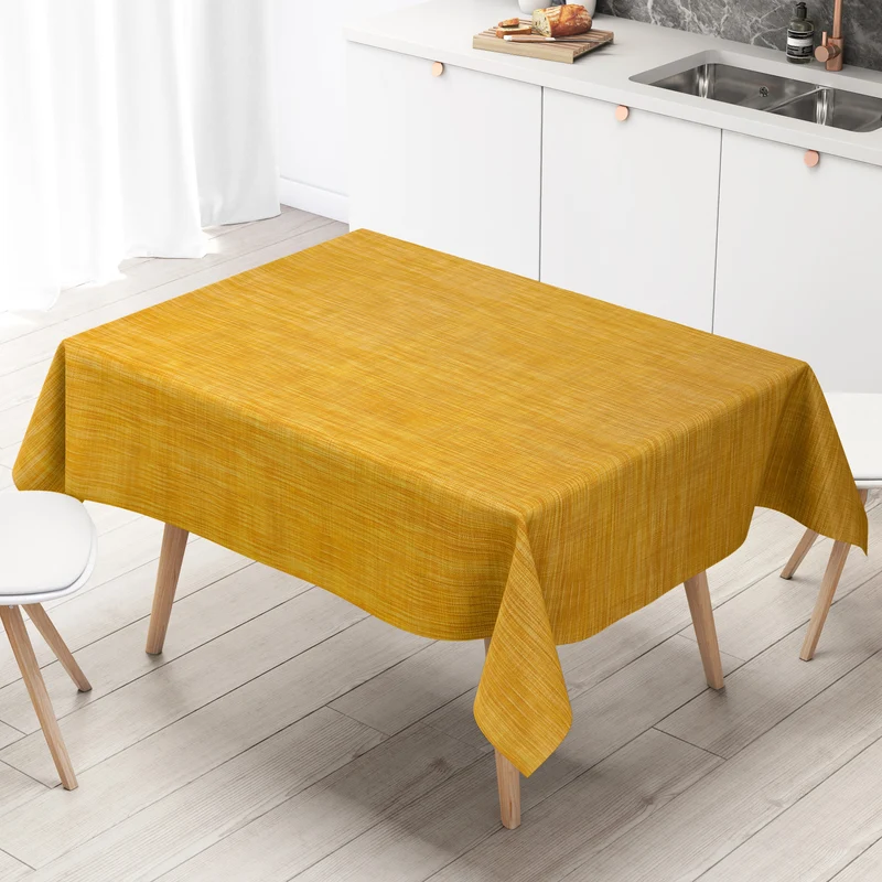 Wachstuch Tischdecke B1778-04 currygelb Leinenoptik eckig rund oval