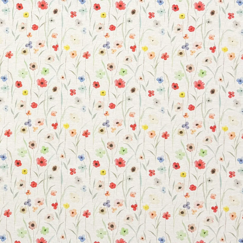 Jacquard Tischdecke aus beschichteter Baumwolle mit Fleckenschutz JACKY3 bunte Blumenwiese eckig rund oval